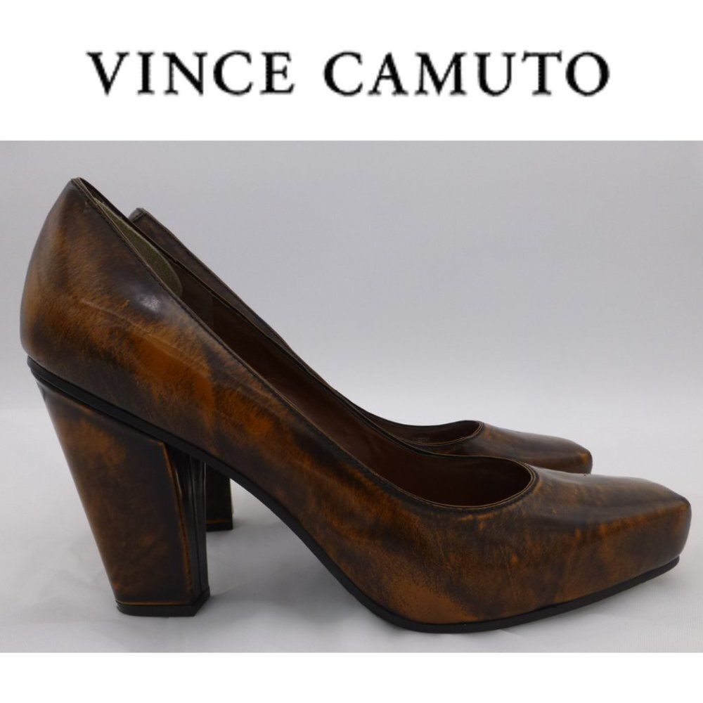Vince Camuto Real Leather Brown Pumps